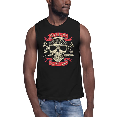 Nice Guys Finish Last  Front Print Muscle Shirt