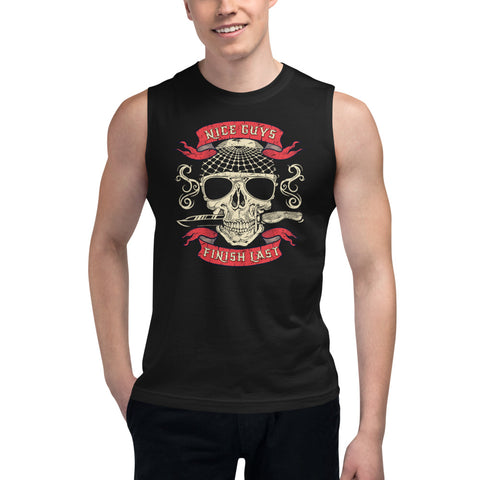 Nice Guys Finish Last  Front Print Muscle Shirt