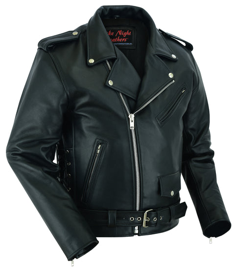 Economy Motorcycle Classic Biker Leather Jacket