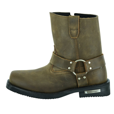 Men's Side Zipper Waterproof Boots- Brown