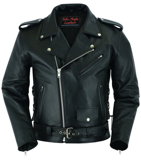 Economy Motorcycle Classic Biker Leather Jacket