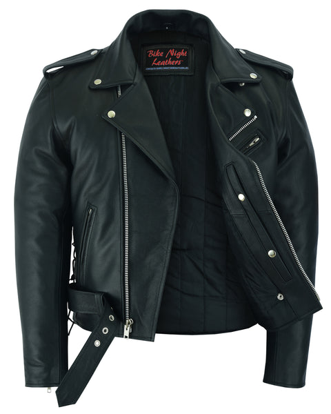 Economy Motorcycle Classic Biker Leather Jacket