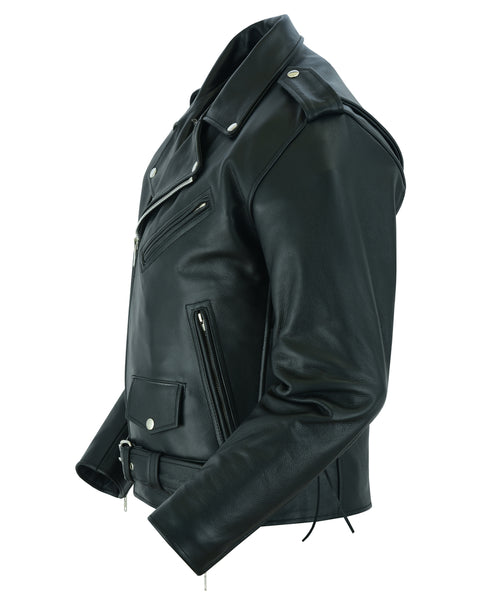 Economy Motorcycle Classic Biker Leather Jacket